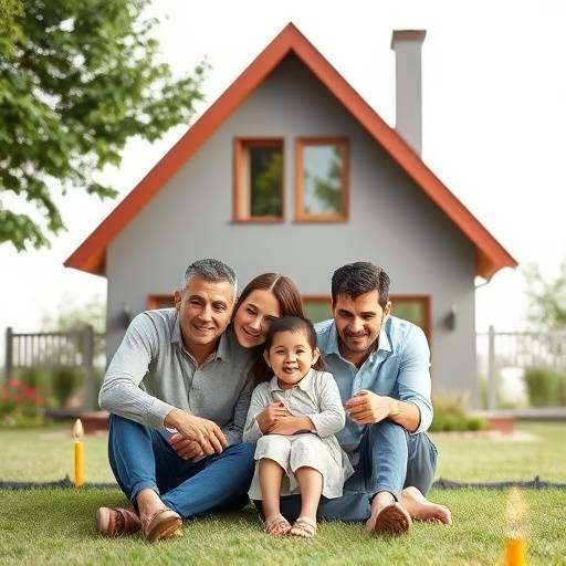 A family standing in front of their house, representing the importance of home insurance.