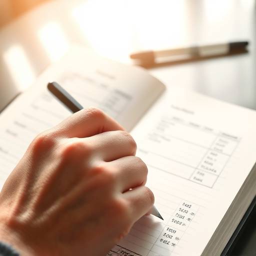 A person tracking their expenses in a notebook, highlighting the importance of awareness.