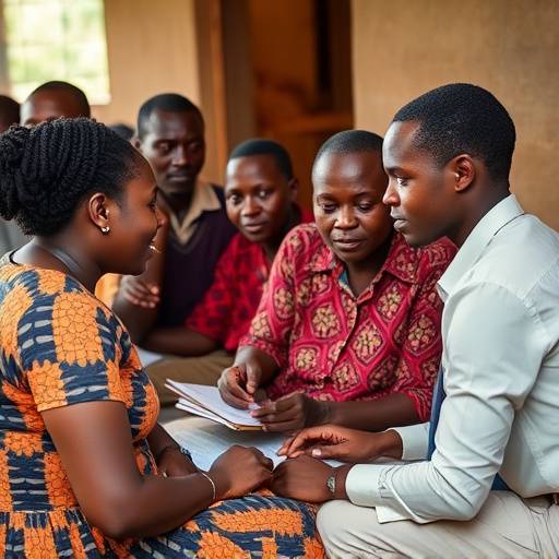 People at a microfinance institution in Uganda